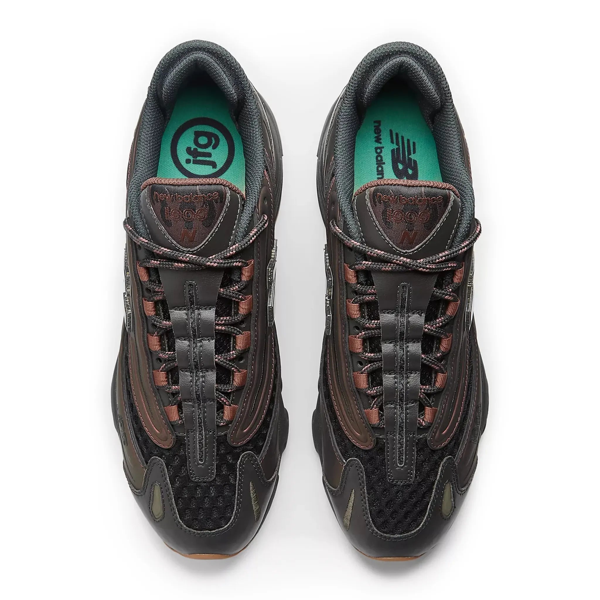 Top view of Joe Freshgoods x New Balance 1000 When Things Were Pure Black Ice M1000JF1